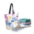 thumbnail image 2 of FORMRS Womens Canvas Tote Bag with Zipper Inner Pocket Shoulder Handbag, Retro Simple Shapes, 2 of 7