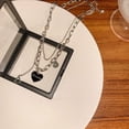 thumbnail image 3 of Collar de amor apilado, diseño de nicho femenino, personalidad versátil, collar de cadena de clavícula de hip hop, 3 of 5