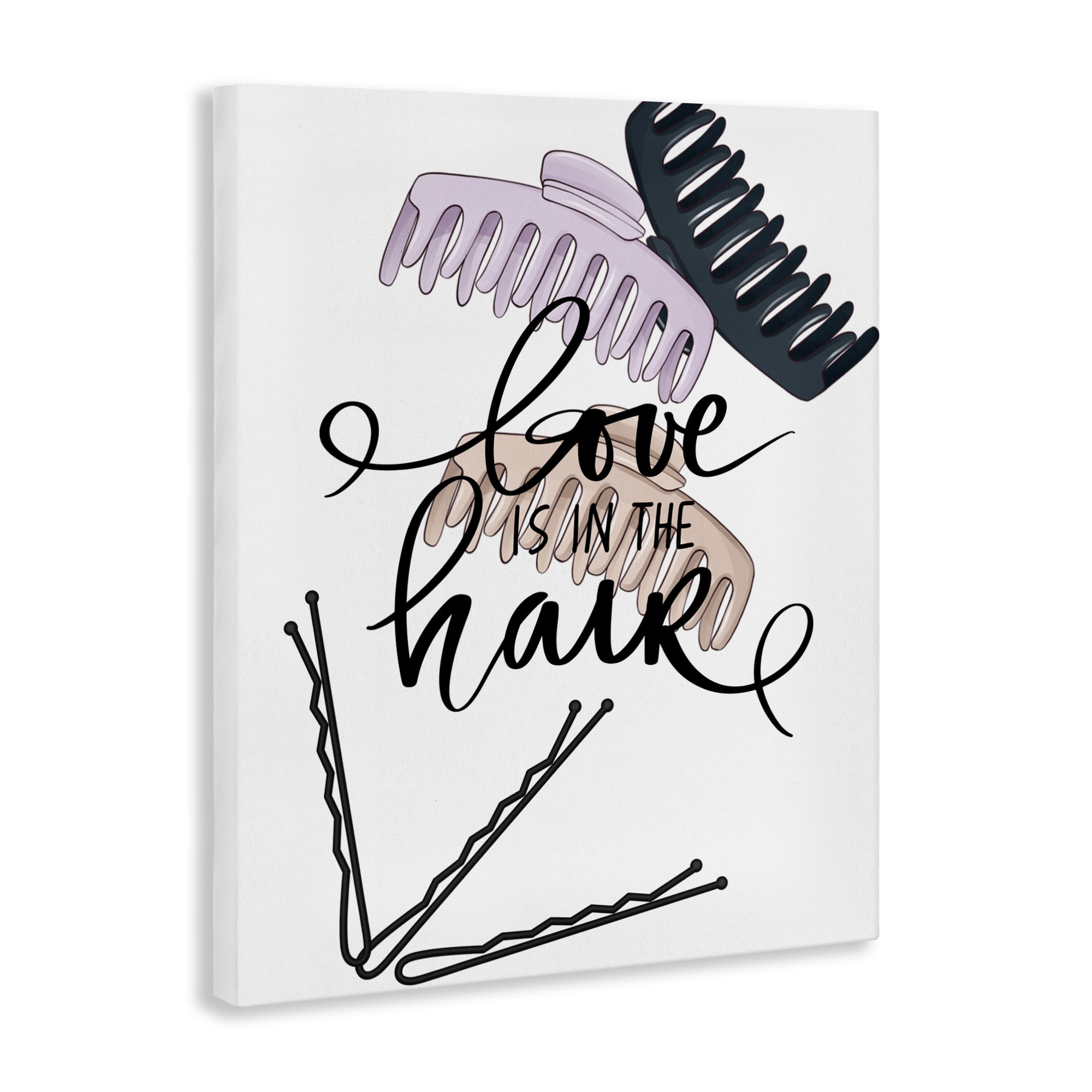 Stupell Industries Love Is In The Hair Canvas Wall Art, design by Jesse Keith