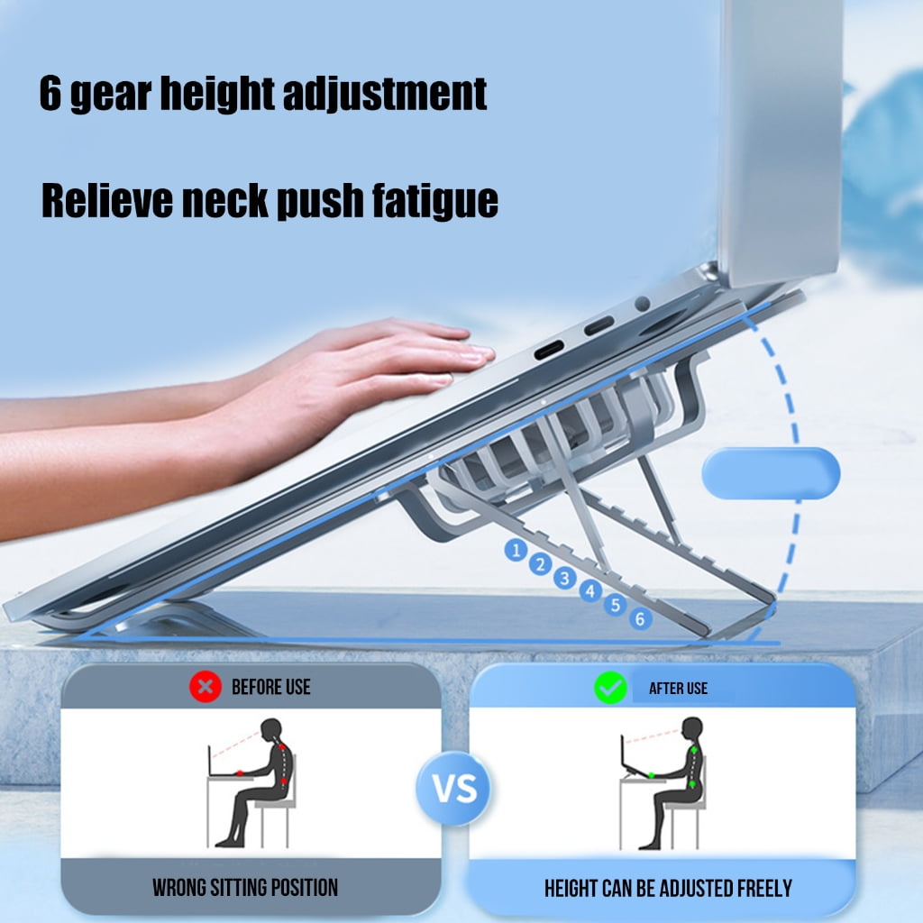 Zeiwohndc Laptop Cooling Bracket with 6Level Adjustment Aluminum Stand for Gamers