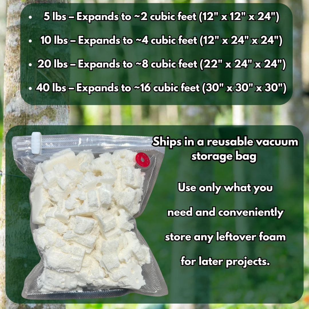 QQbed 40LBS Shredded Latex Foam - Filler for Stuffing, Pillows, Crafts, Bean Bags, Chairs, Dog Beds
