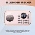 thumbnail image 4 of Radio FM Portátil Recargable Pequeño Altavoz Bluetooth Inalámbrico Sonido Estéreo Envolvente USB Radios Vintage Rosa, 4 of 5