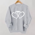thumbnail image 2 of Valentine's Day Sweatshirt for Women Gray Oversized Heart Graphic Comfy Soft Fleece Crewneck Top Gift for Her,Size M, 2 of 6
