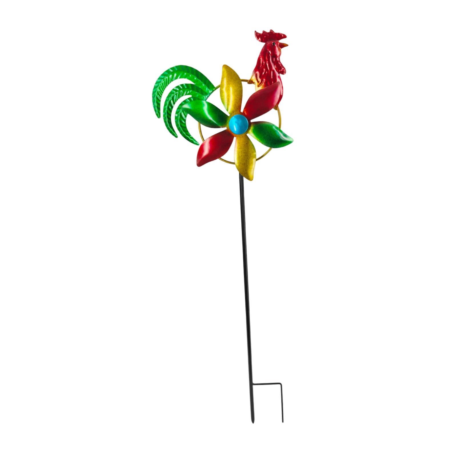 Miulika Wind for Garden Iron Rooster Windmill Ornament Gifts Iron Art Yard Stake Decoration Lawn Ornament for Balcony Outdoor