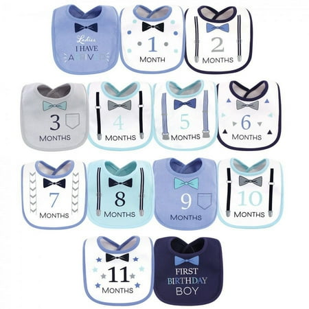 UPC: 0660168562453 | Hudson Baby Infant Boy Cotton Bibs 13pk  Ladies I Have Arrived  One Size