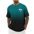 thumbnail image 2 of HOMADLES Mens T Shirts Crewneck Gradient Print Soft Casual Short Sleeve Mint Green XL, 2 of 4