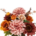 thumbnail image 2 of Mainstays Indoor 19in Artificial Flower Bouquet,  Dahlia and Rose Flower, Pink Color, 2 of 8