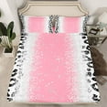 thumbnail image 2 of Homewish Animal Leopard Cheetah Print 4 Pieces Queen Sheet Sets For Teens Adults,Bling Glitter Ultra Soft Flat Sheet,Abstract Gradient Queen Fitted Sheet,Breathable Home Decor, 2 of 7
