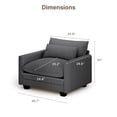 thumbnail image 6 of Cloud Accent Chair with Washable Cover, Noelse Corduroy Single Sofa Chair with Comfy Deep Seat, Modern Armchair with Pillow for Living Room Bedroom, Grey, 6 of 6