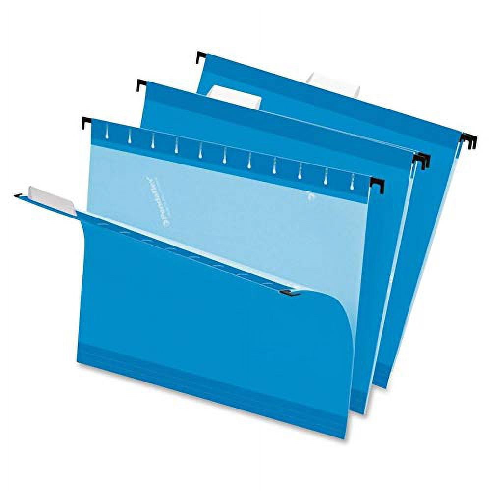 Pendaflex 415215BLU Reinforced Hanging File Folders- Kraft- Letter- Blue- 25/Box