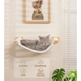 thumbnail image 3 of Peluomoz Beige Dual-Sided Wall Mounted Cat Hammock, Canvas and Plush Fabric, 1 Count, 3 of 9