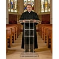thumbnail image 2 of FixtureDisplays® Clear Podium Plexiglass Lecturn Transparent Church Pulpit Event Wedding Debate Speech School Trinity Style Easy Assebmly Required 15411, 2 of 7
