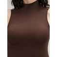 thumbnail image 4 of Kuda Moda Seamless Ribbed Mock Neck Sleeveless Top for Women – Slim Fit Body Shaping Shirt, 4 of 8