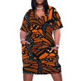 thumbnail image 1 of Winging It (naranja) vestido con bolsillo holgado manga larga vestido de fiesta de lujo para mujer, 1 of 6