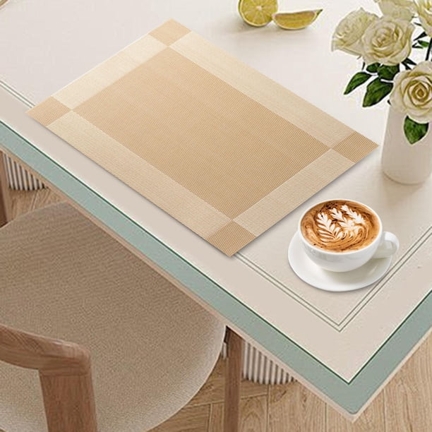 Mantel Individual de PVC perfecl 30cm x 45cm Lavable y fácil de limpiar Elegante para decoración de mesa de comedor Fiestas Familiares oro