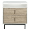 thumbnail image 2 of SAFAVIEH Kefton Mid-Century Scandinavian 2-Drawer Cabinet, White/Oak, 2 of 5