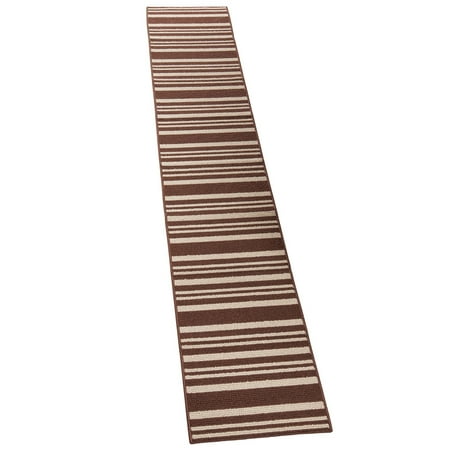 Berber Striped Floor Runner 20 X 90 Chocolate Walmart Com