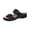 Shoes # Black, variant on Slide Sandals for Women Open Toe Double Band Slip On Flats 3D Floral Applique Hollow Out Pattern Casual Summer Vacation Everyday Stylish Dressy Mules