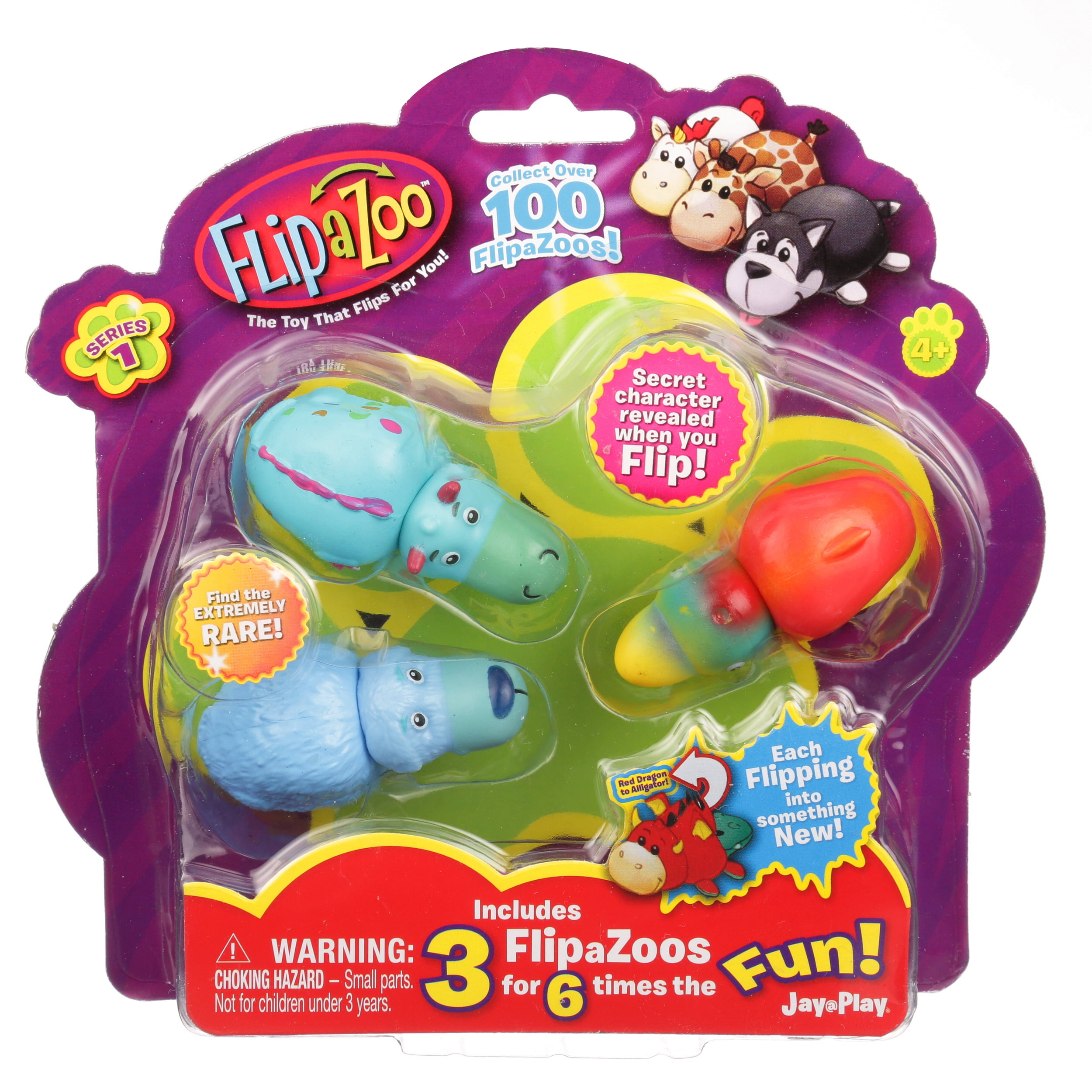 Flipazoo Mini Animal Figures ~ Pack of 3 Toys ~ The Toy That Flips for You ~ NEW 