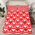 thumbnail image 2 of Castle Fairy Love Heart Print Full Size Sheets 4-Piece for Female Men,Geometric Plaid Breathable Bed Sheets,Happy Valentine's Day Lightweight Sheet Sets,Breathable Home Decor, 2 of 7