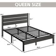 thumbnail image 7 of Fluest Queen Size Bed Frame with Headboard and Footboard,Metal Support,No Box Spring Needed, Grey, 7 of 7