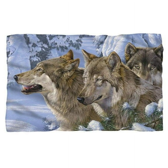 Trevco WW365-BKT1-36x58 36 x 58 in. Wild Wings & Winters Warmth 2 Polyster Fleece Blanket, White