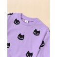 thumbnail image 4 of Cenuakty Baby Girls 2-piece Outfit, Cat Print Long Sleeve Crew Neck Sweatshirt with Elastic Waist Sweatpants Fall Clothes, 4 of 9