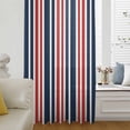 thumbnail image 6 of Navy Blue Red Striped Sheer Curtains 72 Inches Long, Modern Minimalist Ombre Lines Light Filering Curtains, Breathable Simi Curtain Privacy Drapes for Living Room Bedroom Lightweight Window Treatment, 6 of 9