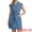Light Blue, variant on DARING DIVA Women's Cap Sleeve Belted Button Down V Neck Jean Shirt Dress XS Dark Blue
