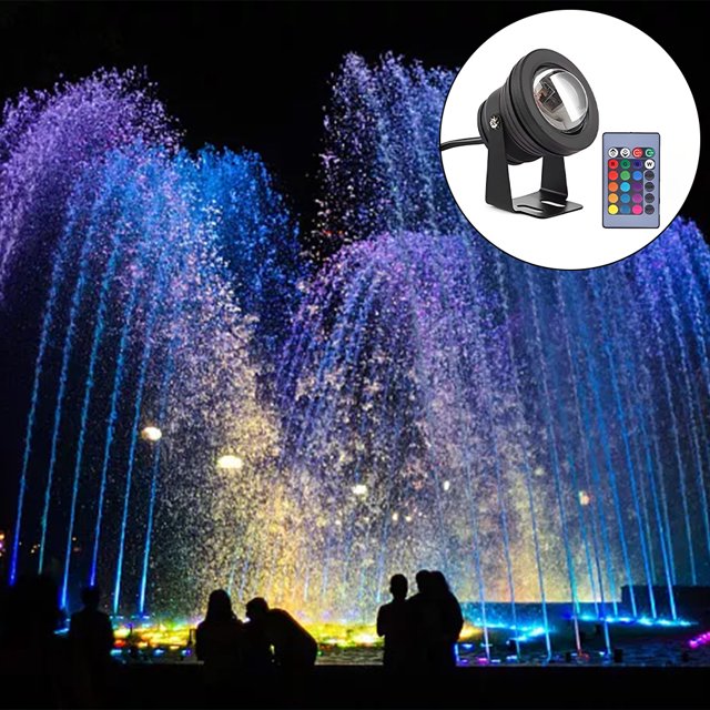 Projecteur Étanche 12V avec Télécommande Projecteur Réglable Universel Extérieur Lumières sous-Marines Étang Aquarium Piscine