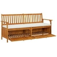 thumbnail image 2 of vidaXL Storage Bench with Cushion 170 cm Solid Wood Acacia, 2 of 5