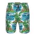 thumbnail image 3 of Pofeuu Hawaii Palms Prin Men's Swim Trunks Quick Dry Bathing Suit Swimming Board Shorts Mesh Lining Beach Swimwear-Small, 3 of 6