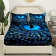 thumbnail image 3 of Teal Dragon Eye Bed&nbsp;Sheets&nbsp;Set Vintage 3D Dragon Queen Sheet&nbsp;Set for Boys,Gothic Sheets Mythical Animal Bed Set,Artistic Fantasy Room Decor Aesthetic, 3 of 5