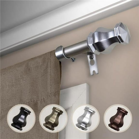 0.625 in. Dia. Nolan Curtain Rod, Satin Nickel - 48-84 in.