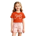thumbnail image 4 of KHONTS Bowknot Cute Shirts for Girls Graphic Summer Shirt for Preppy Tshirt Summer Stylish Tops Orange 100, 4 of 4