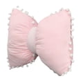 thumbnail image 1 of Almohada de lazo para reposacabezas de coche, almohada lumbar decorativa de felpa para el cuello con pompones Rosa, 1 of 9