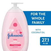 Johnson's Moisturizing Pink Body Lotion for Baby and Toddler with Coconut Oil, 27.1 oz