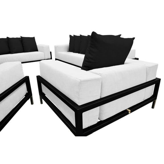 SLIS 4-Piece Nubis Outdoor Sectional Sofa Set, Black
