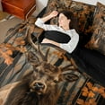 thumbnail image 4 of Castle Fairy Safari Deer Bedding Comforter Set 7pcs for Teens,Vintage Autumn Tree Branches Queen Bedding Sets Super Cozy,Jungle Animal Wildlife Queen Sheet Sets,Microfiber Bedroom Decor,Reversible, 4 of 8