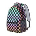 thumbnail image 2 of Rainbow Checkered Pattern Backpack for School, Cute School Bag with Adjustable Shoulder Straps and Padded Back, 15.3"x11"x6.7", 2 of 5