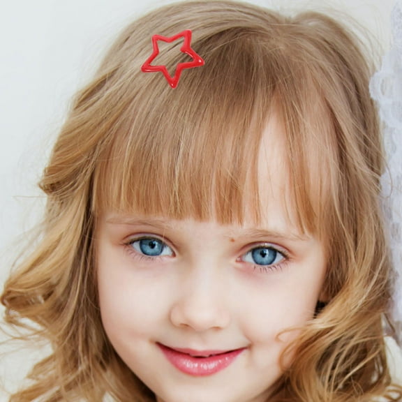 Hemoton 20Pcs Star Hair Clips Snap Hair Barrettes Non Hair Accessories For Girls Women Cute Lovely Metal Hair Clips Pink Red