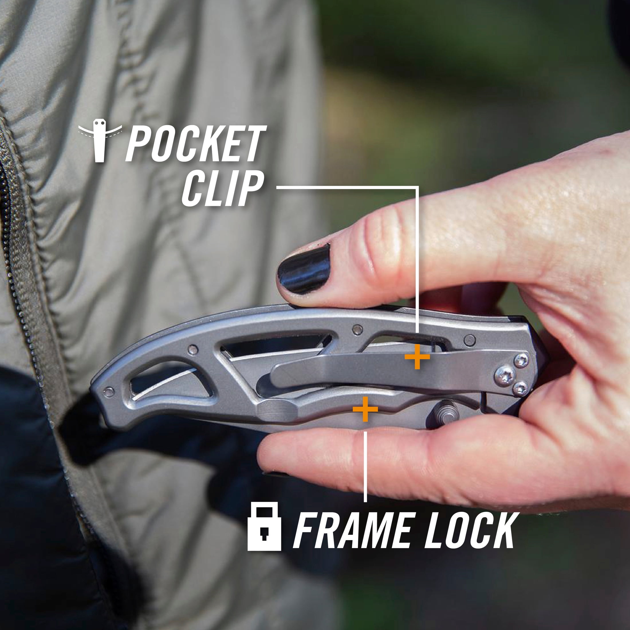 Gerber Paraframe I Folding Knife: 3" Plain Edge Stainless Steel Blade, Lightweight Open Frame Design with Pocket Clip