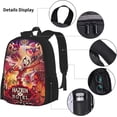 thumbnail image 4 of Hazbin Anime Hotel Backpack 3 Piece Set Laptop Backpacks Travel Durable Multifunctional Casual Shoulders, Black, 4 of 8
