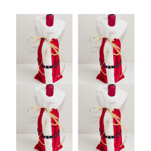 Paquete de 4 fundas para botellas de vino para decoraciones navideñas