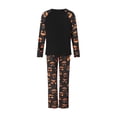 thumbnail image 5 of Caoirhny Halloween Pajamas for Family Glow In The Dark Castle Print Long Sleeve Tops + Pants Set Fall Sleepwear, 5 of 9