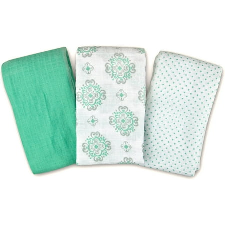 SwaddleMe Muslin Swaddle Blankets, 3-Pack, Ornate Geo