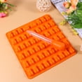 thumbnail image 2 of Molde de silicona con forma de oso de 53 cavidades para chocolate, gomitas, gelatina, galletas, cubitos de hielo (naranja, con gotero), 2 of 7