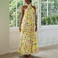 thumbnail image 6 of IROINNID Women's Sleeveless Halter Dress V-Neck Summer Cross Halter Neck Cut Out Backless Flowy Maxi Dress Halter Graphic Prints Dress, 6 of 9