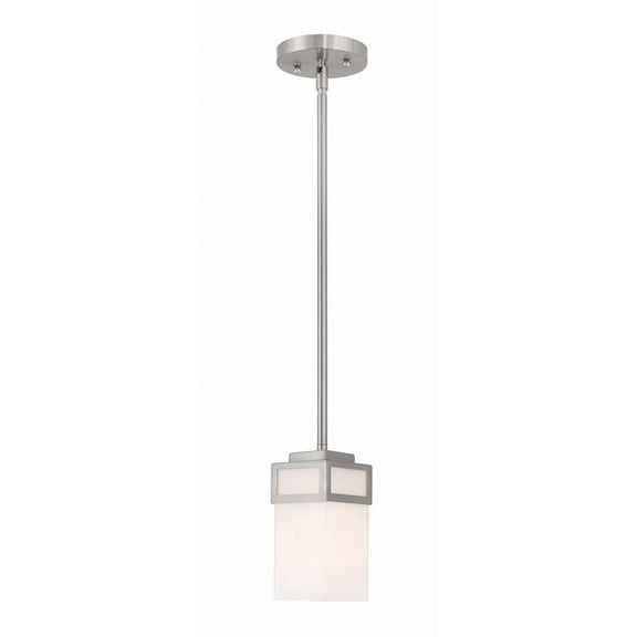 1 Light Mini Pendant in Modern Style 4.5 inches Wide By 10 inches High-Brushed Nickel Finish Bailey Street Home 218-Bel-2512988