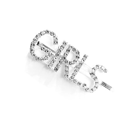 Weiss Rhinestone Clip - Women Girl Rhinestone Letters Print Hair Clip Barrette Slide Clips Headwear